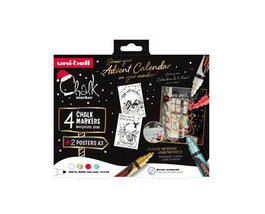 Marcador Tiza Liquida Uni-Ball Chalk Marker Pwe-5M 1,8-2,5 Mm Estuche De 4 Scandinavian