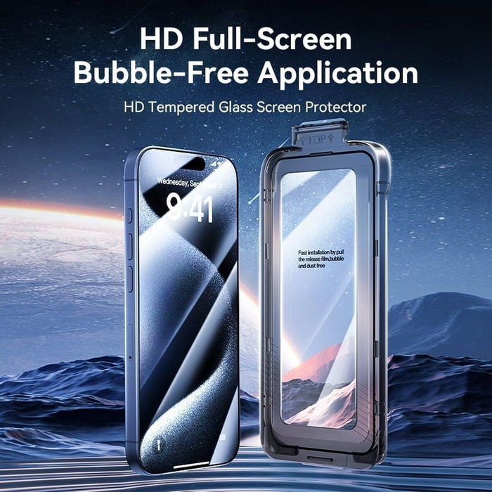 Vention Pack de 2 Protectores de Pantalla de Cristal Templado para iPhone 16 Pro + Herramienta Antipolvo