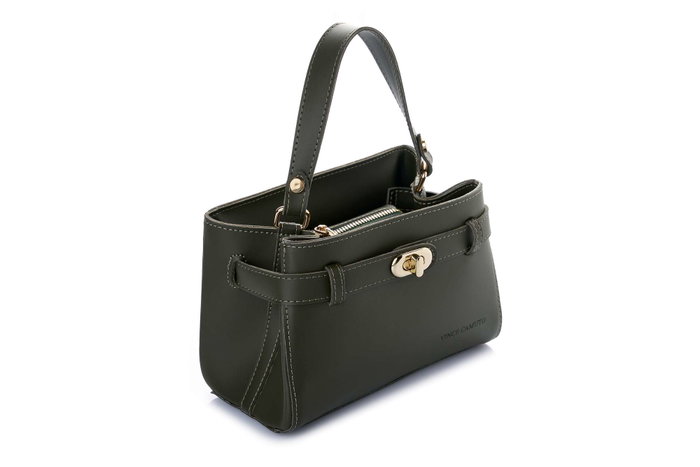 Vince Camuto Bolso de Mano Verde Oscuro Cuero de Polivinilo 20x11x15 cm