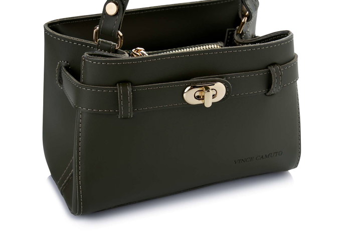 Vince Camuto Bolso de Mano Verde Oscuro Cuero de Polivinilo 20x11x15 cm