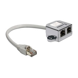 DeLOCK 65177 Adaptador RJ-45 Macho a 2x RJ-45 Hembra Gris