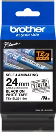 Brother TZe-SL251 Cinta autolaminada Negro sobre Blanco 24 mm x 8 m