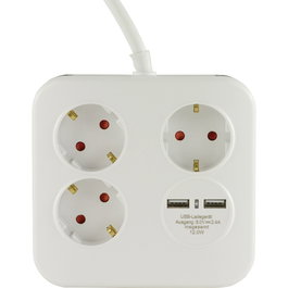 Rev PowerQuad 3-fold 2x USB Blanco