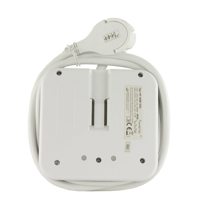 Rev PowerQuad 3-fold 2x USB Blanco Rev PowerQuad 3-fold 2x USB Blanco