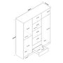 Hanah Home BA113 - 2337 Armario Dormitorio Nogal y Blanco 180x210x51.5 cm