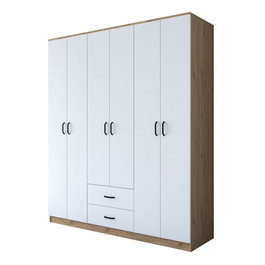 Hanah Home BA113 - 2337 Armario Dormitorio Nogal y Blanco 180x210x51.5 cm