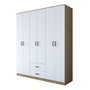 Hanah Home BA113 - 2337 Armario Dormitorio Nogal y Blanco 180x210x51.5 cm