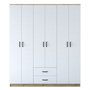 Hanah Home BA113 - 2337 Armario Dormitorio Nogal y Blanco 180x210x51.5 cm