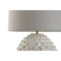 DKD Home Decor Lámpara de Sobremesa de Gres y Lino con Detalle de Piña, Blanco