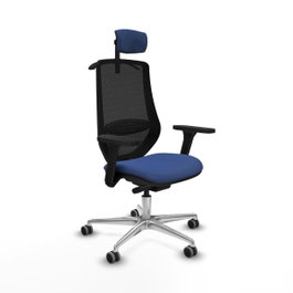 PIQUERAS Y CRESPO Silla de oficina Mardos con mecanismo Sincro/Traslack, Azul marino y Negro