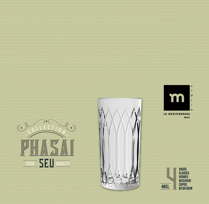 La Mediterranea Vaso Alto Phasai Seu 460 ml (24 Unidades) inevitable