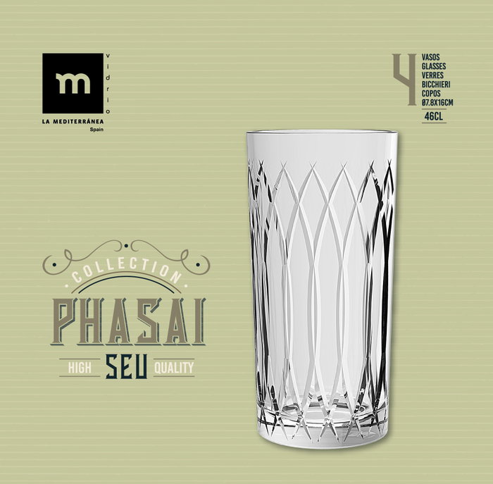 La Mediterranea Vaso Alto Phasai Seu 460 ml (24 Unidades) inevitable