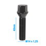OMP Juego de 4 Tornillos M14x1.25 Cónico Largo 48 mm Llave 17 Negro DIN 10.9 - OMPS09881401