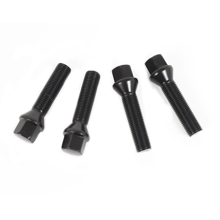 OMP Juego de 4 Tornillos M14x1.25 Cónico Largo 48 mm Llave 17 Negro DIN 10.9 - OMPS09881401