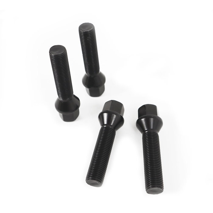 OMP Juego de 4 Tornillos M14x1.25 Cónico Largo 48 mm Llave 17 Negro DIN 10.9 - OMPS09881401