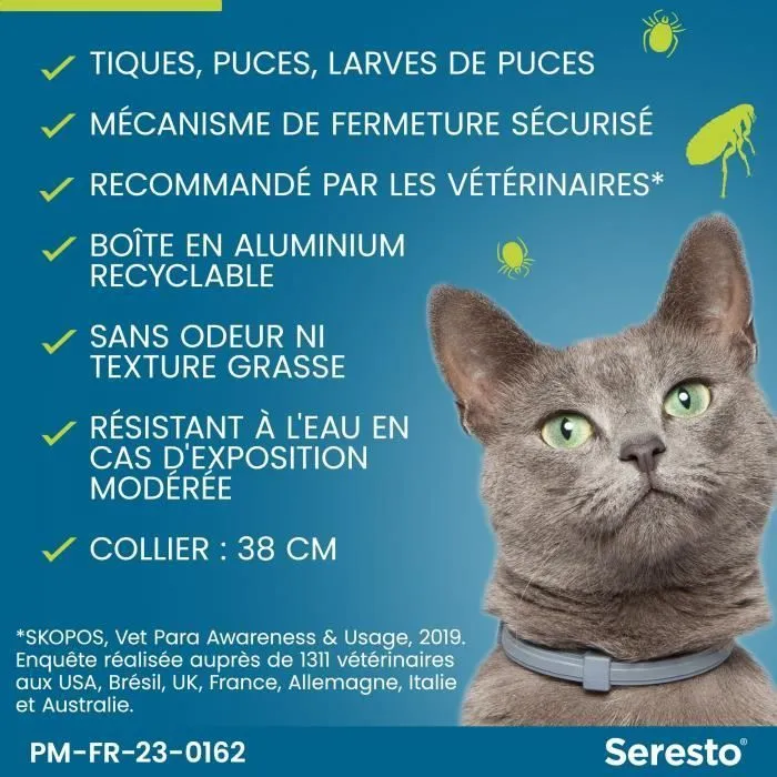 Seresto Collar Antiparasitario Gato X2, 7-8 meses protección contra pulgas y garrapatas, efectivo en gatitos desde 10 semanas Seresto Collar Antiparasitario Gato X2, 7-8 meses protección contra pulgas y garrapatas, efectivo en gatitos desde 10 semanas