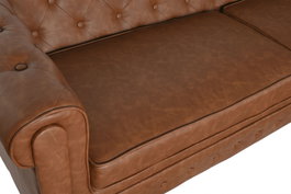 DKD Home Decor Sofá de 3 Plazas Marrón en Poliéster y Madera