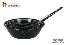 La Estrella Sartén Alta con Cestillo 26 cm Jaspeada - Colección Jaspeada, 47x27x8 cm, 845 g (6 Unidades)