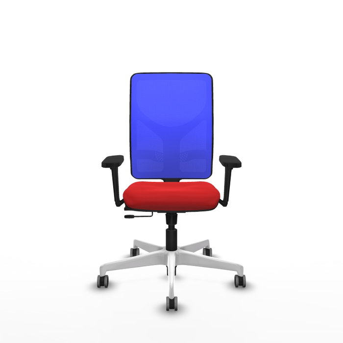 PIQUERAS Y CRESPO Silla de oficina Motilla Rojo/Azul con Brazos 3D