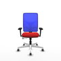PIQUERAS Y CRESPO Silla de oficina Motilla Rojo/Azul con Brazos 3D