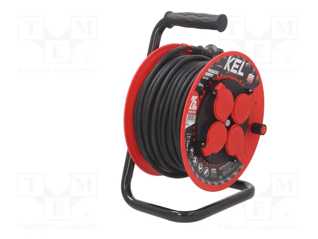 KEL Prolongador de alimentación H05RR-F 3G1,5mm2 25m Negro