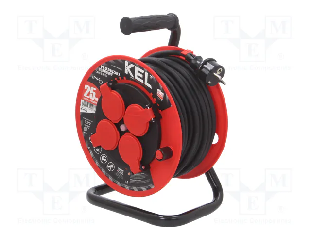 KEL Prolongador de alimentación H05RR-F 3G1,5mm2 25m Negro