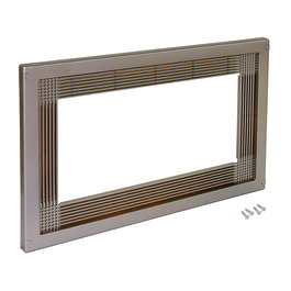 Emuca Marco para microondas, para encastrar en mueble de cocina, módulo 600mm, 600x400mm, Plástico, Níquel satinado