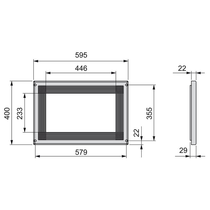 Emuca Marco para microondas, para encastrar en mueble de cocina, módulo 600mm, 600x400mm, Plástico, Níquel satinado Emuca Marco para microondas, para encastrar en mueble de cocina, módulo 600mm, 600x400mm, Plástico, Níquel satinado
