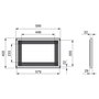 Emuca Marco para microondas, para encastrar en mueble de cocina, módulo 600mm, 600x400mm, Plástico, Níquel satinado