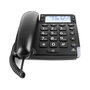 Doro Magna 4000 Teléfono Analógico con Altavoz, Identificador de Llamadas, Agenda de 50 Contactos, Pantalla LCD Iluminada y Soporte Pared/Escritorio - Negro