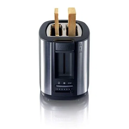 TOSTADOR DE PAN PHILIPS HD2628 BLACK AND METAL - 950W - 7 POSICIONES TOSTADO - 2 RANURAS ANCHAS - FUNCIÓN DESCONGELACIÓN