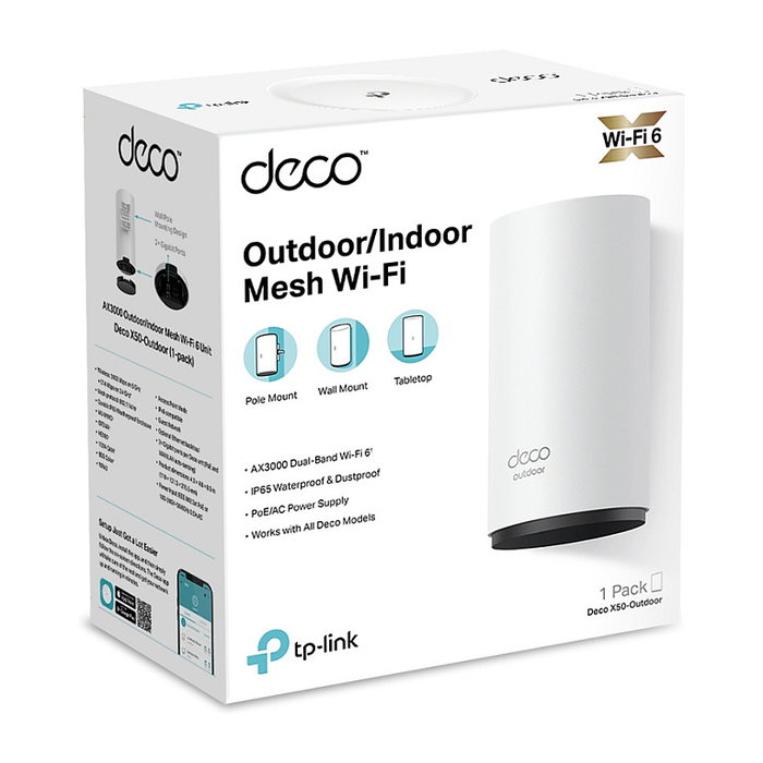 TP-Link Deco X50-Outdoor Wi-Fi 6 Mesh AX3000 Blanco TP-Link Deco X50-Outdoor Wi-Fi 6 Mesh AX3000 Blanco