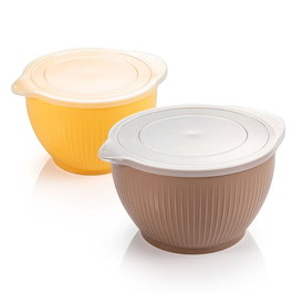 Tescoma Boles de plástico con tapa Delicia, 2 uds. (3,4 l y 2,0 l)