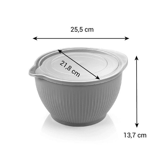 Tescoma Boles de plástico con tapa Delicia, 2 uds. (3,4 l y 2,0 l)