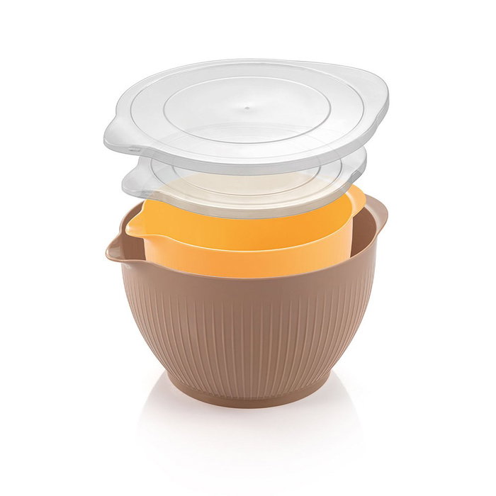 Tescoma Boles de plástico con tapa Delicia, 2 uds. (3,4 l y 2,0 l)