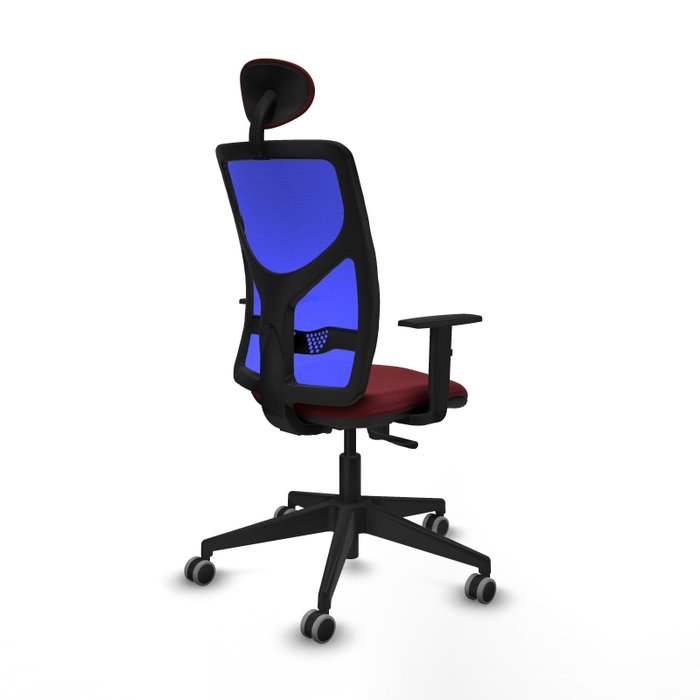 PIQUERAS Y CRESPO Silla de oficina Motilla con mecanismo Sincro, Granate y Azul PIQUERAS Y CRESPO Silla de oficina Motilla con mecanismo Sincro, Granate y Azul