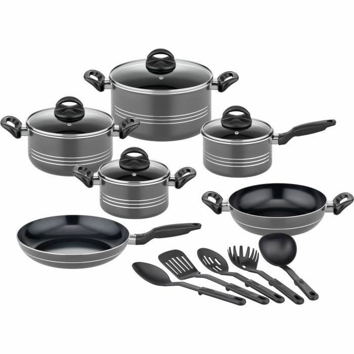 GSW Milano Grey Batería de cocina de 15 piezas Gris GSW Milano Grey Batería de cocina de 15 piezas Gris