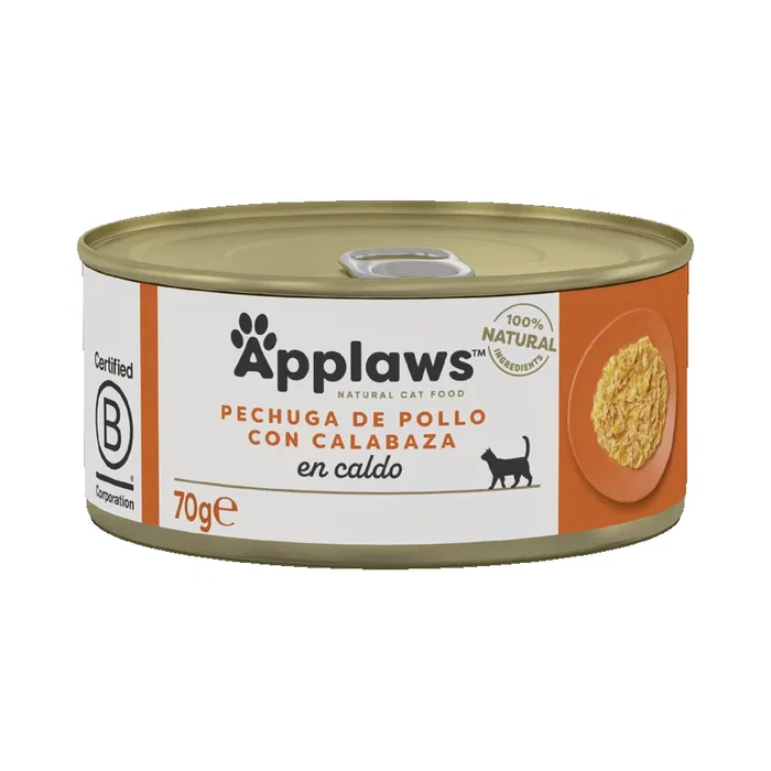 Applaws Cat Lata Pollo Con Calabaza 24x70 gr Alimento Complementario Natural para Gatos Applaws Cat Lata Pollo Con Calabaza 24x70 gr Alimento Complementario Natural para Gatos