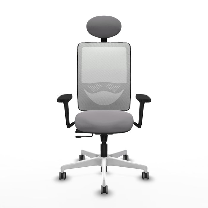 PIQUERAS Y CRESPO Silla de oficina Zulema Gris/Blanco con Mecanismo Sincro/Traslack PIQUERAS Y CRESPO Silla de oficina Zulema Gris/Blanco con Mecanismo Sincro/Traslack