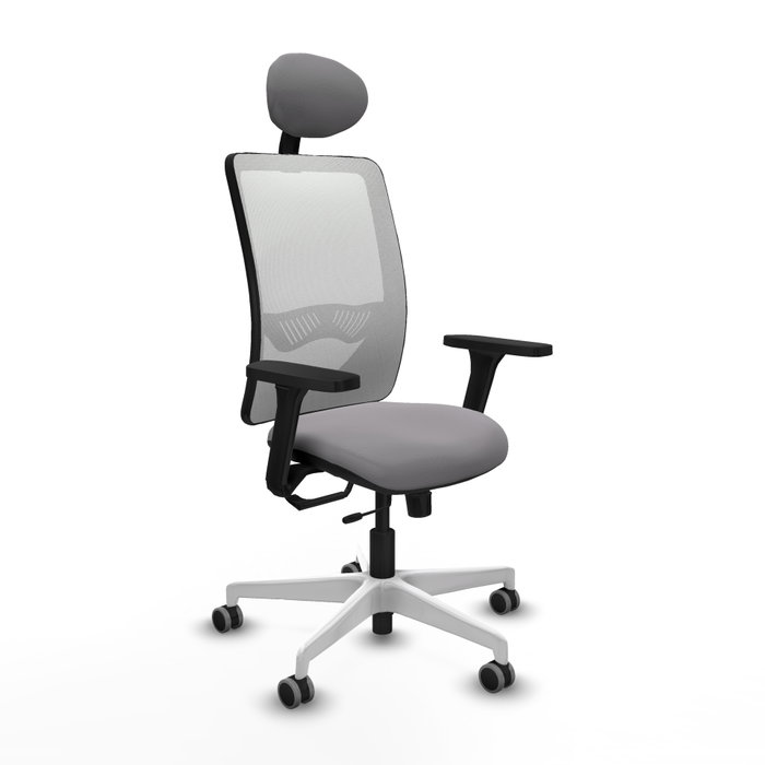 PIQUERAS Y CRESPO Silla de oficina Zulema Gris/Blanco con Mecanismo Sincro/Traslack PIQUERAS Y CRESPO Silla de oficina Zulema Gris/Blanco con Mecanismo Sincro/Traslack