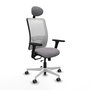 PIQUERAS Y CRESPO Silla de oficina Zulema Gris/Blanco con Mecanismo Sincro/Traslack