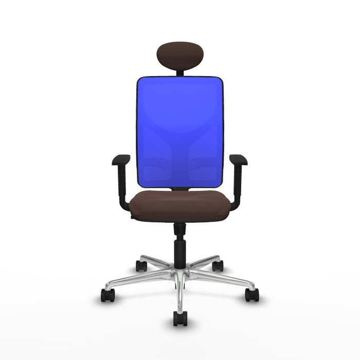 PIQUERAS Y CRESPO Silla de oficina Motilla con mecanismo Sincro, marrón y azul PIQUERAS Y CRESPO Silla de oficina Motilla con mecanismo Sincro, marrón y azul