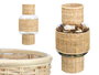 Giftdecor Portavela Forma Grd Vidrio Rattan Transparente Natural 18x38x18 cm (Set de 4)