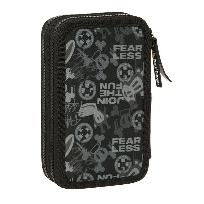 Plumier Doble Paul Frank Join the fun Negro 12.5 x 19.5 x 4 cm (28 piezas)