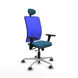 PIQUERAS Y CRESPO Silla de oficina Motilla con mecanismo Sincro/Traslack, Verde petróleo y Azul