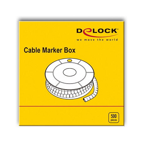DeLOCK Caja de marcadores de cables Nr: 7, amarillo, 500 unidades