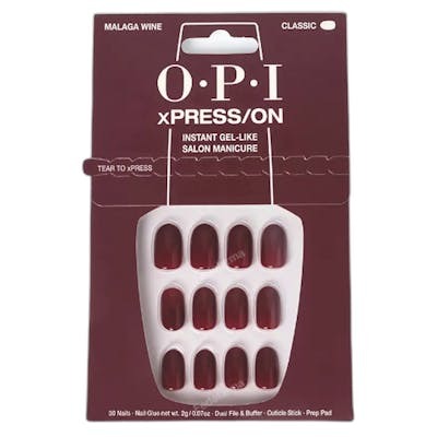 OPI xPRESS/ON Uñas Artificiales Tonos Icónicos Malaga Wine