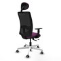 PIQUERAS Y CRESPO Silla de oficina Zulema con mecanismo Sincro/Traslack, Morado y Negro