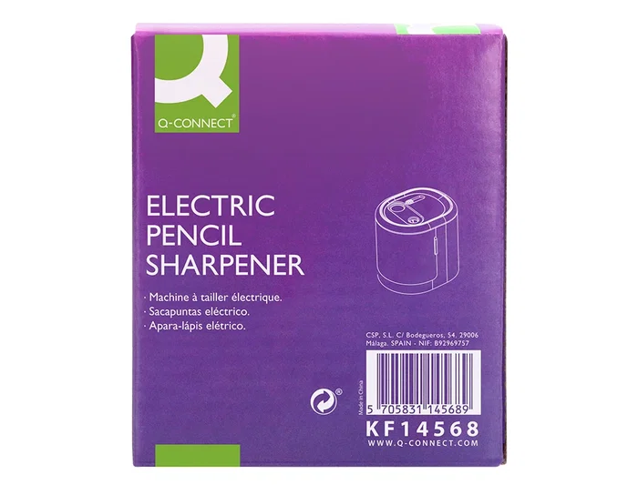 Q-connect Sacapuntas Eléctrico KF14568 Sobremesa Cable USB/4 Pilas AA Afila Diámetros 6-12mm Con Depósito Q-connect Sacapuntas Eléctrico KF14568 Sobremesa Cable USB/4 Pilas AA Afila Diámetros 6-12mm Con Depósito