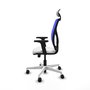 PIQUERAS Y CRESPO Silla de oficina Motilla con mecanismo Sincro/Traslack, Azul y Blanco